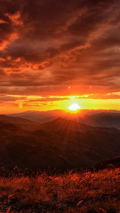 1080x1920 Sunset Landscape Mountains Clouds 4k Iphone 76s6 Plus