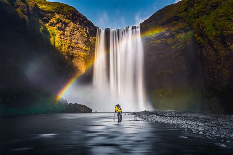 Waterfall Rainbow Landscape Royalty Free Stock Photo And Image