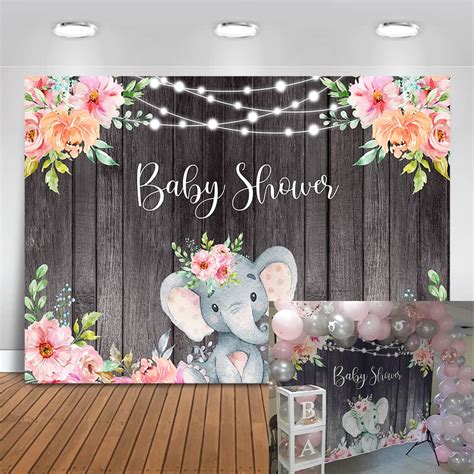 Buy Moca Elephant Baby Shower Background Pink Baby Girl Elephant
