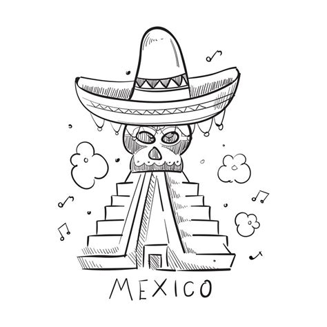 Hand Drawn Mexico Style Print Design By Microvector Thehungryjpeg