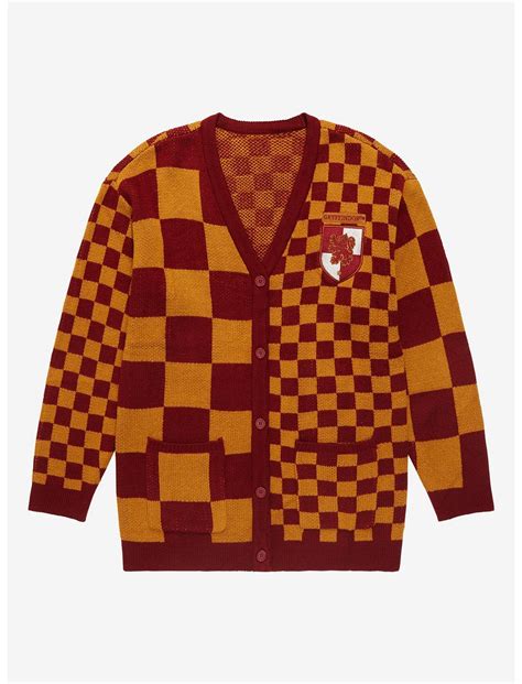 Harry Potter Gryffindor Checkered Womens Cardigan Boxlunch Exclusive