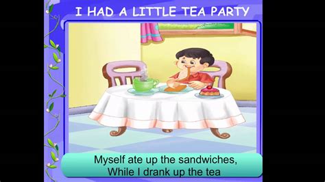 I Had A Little Tea Party Nursery Rhyme English Youtube