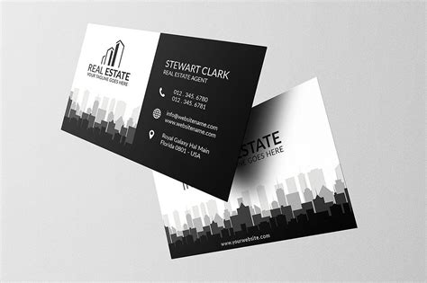 We can help you design real estate business cards that make a big impression. Real Estate Business Card Template | Free business card ...