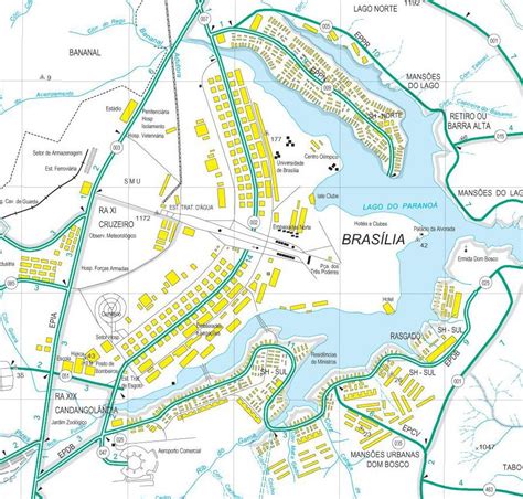 Map Of Brasilia Plano Piloto Brasilia Mapa Brasil Brasilia Capital