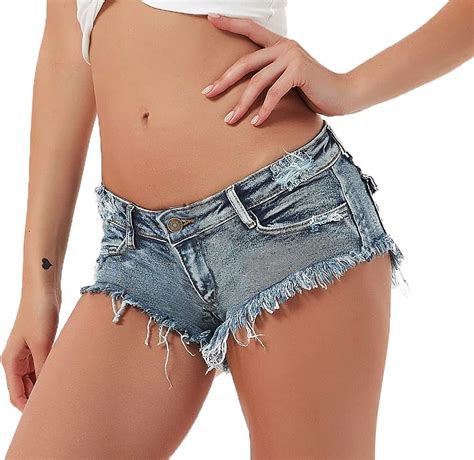 Soojun Womens Sexy Cut Off Low Waist Booty Denim Jeans Shorts Us Au Clothing