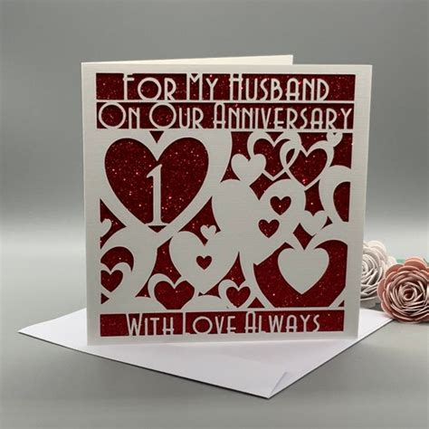 1st Anniversary Card Husband Etsy Uk