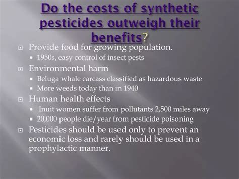 Ppt Do The Costs Of Synthetic Pesticides Outweigh Their Benefits