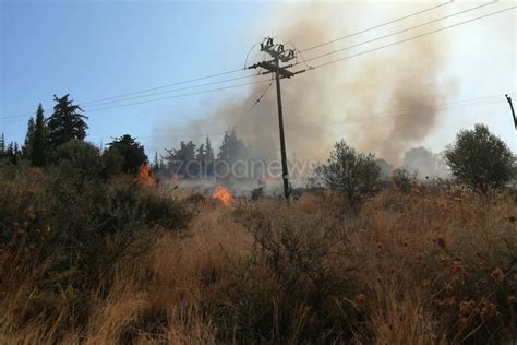 Υπό έλεγχο η φωτιά στο νησί της κω. Φωτιά από κολόνα φωτισμού στην Κρήτη - video