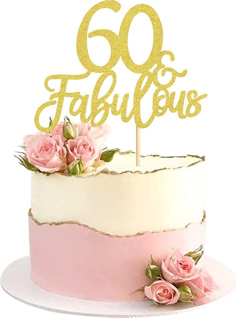 Blumomon 3 Pack 60 And Fabulous Cake Topper Gold Glitter Cheers To Happy