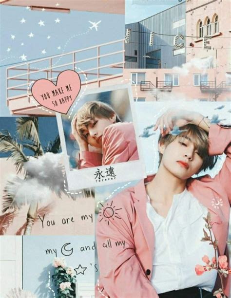 Taehyung Aesthetic Pink Bts Taehyung Bts Wallpaper Bts