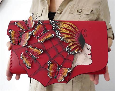 Butterflies Purse Artistic Bag Unique Leather Bag Unusual Gift Etsy