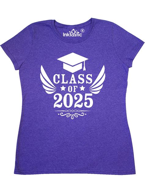 Inktastic Class Of 2025 With Graduation Cap And Wings Womens T Shirt