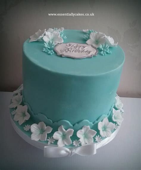 Maybe you would like to learn more about one of these? Tiffany blue with sugar flowers - Cake by Essentially ...