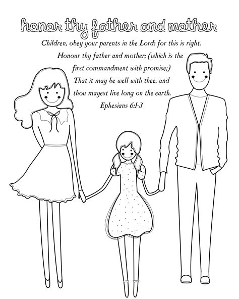 Honor Thy Father And Mother Coloring Pages