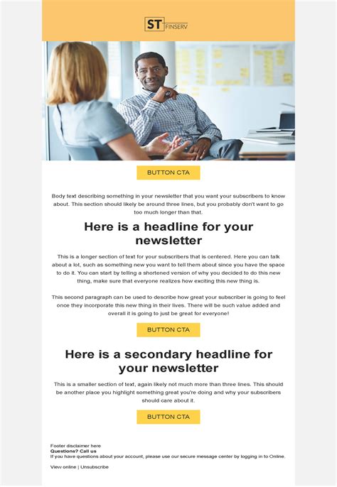 Newsletter Email Template For A Highly Regulated Company For Pardot Stensul