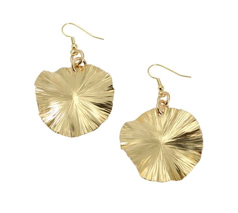 Nu Gold Lily Pad Earrings Gold Tone Leaf Earrings John S Brana