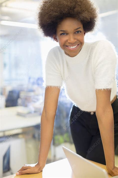 Businesswoman Smiling In Office Stock Image F0144189 Science