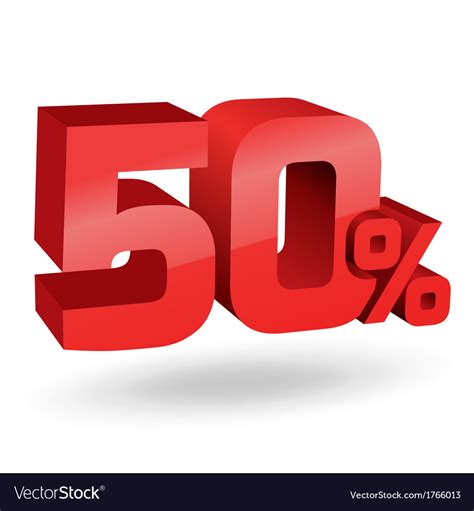 50 Percent Digits Royalty Free Vector Image Vectorstock