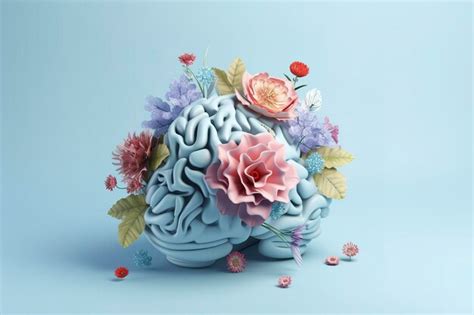 Premium Ai Image Human Brain Tree With Flowers Self Care And Mental