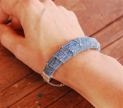 Blue Jean Rolled Bracelet A New Creation Made With Repurpo Flickr