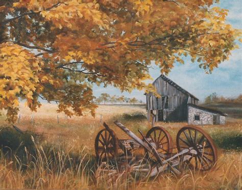 Fall Farm Scene Painting By Cathy Geiger