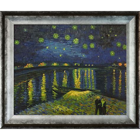 La Pastiche Starry Night Over The Rhone Metallic Embellished Artwork By