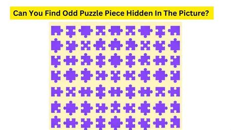Brain Teaser For Iq Test Can You Find The Odd Piece Of Puzzle Hidden