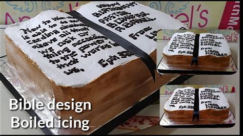 Bible Cake Design Tutorial With Boiled Icing Simple Bible Birthday