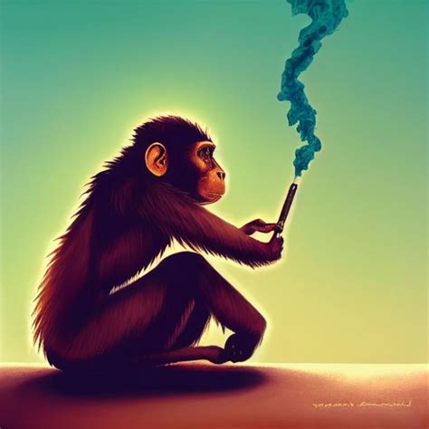 Monkey Smoking Midjourney