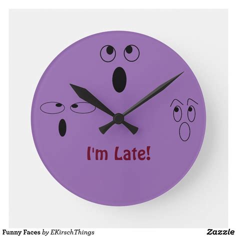 Funny Faces Round Clock Clock Wall Clock Funny Faces