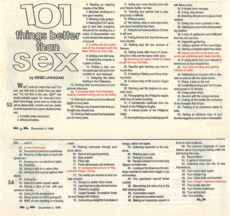 Alam Mo Ba To Do You Know This 101 Things Better Than Sex