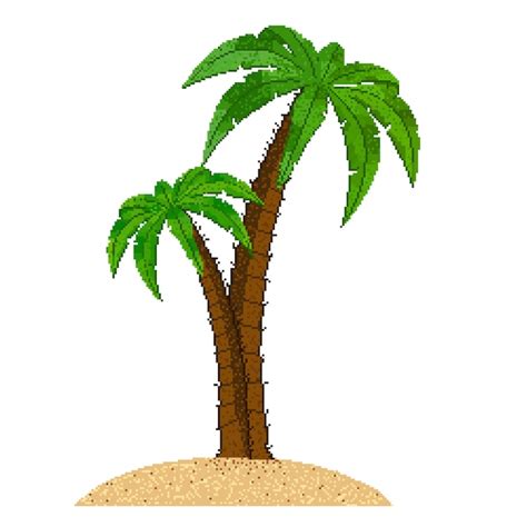 Palm Tree Pixel Art Design Vetorial Vetor Premium