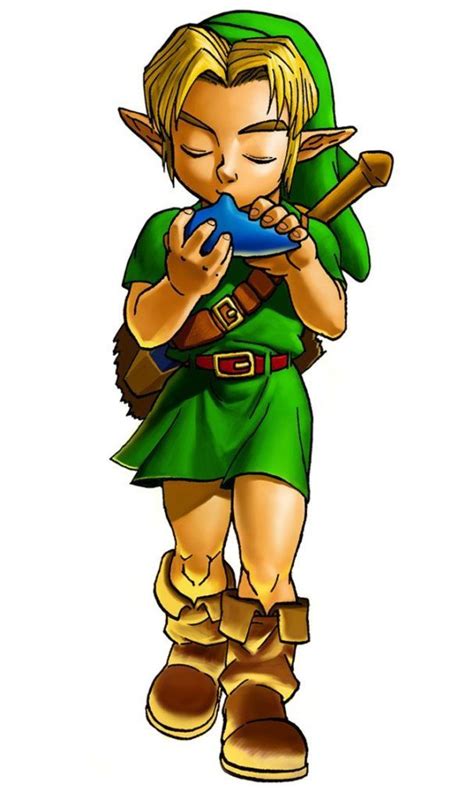 Young Link And Ocarina The Legend Of Zelda Ocarina Of Time 3d Young