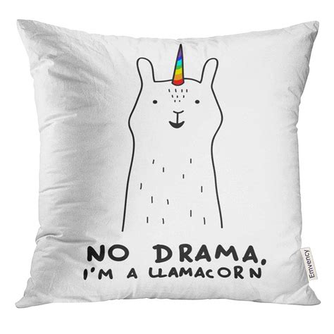 Usart Simple Cute Smiling White Llama And Unicorn Hybrid Drawing Rainbow Magic Horn For Wall