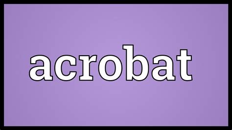 Acrobat Meaning - YouTube