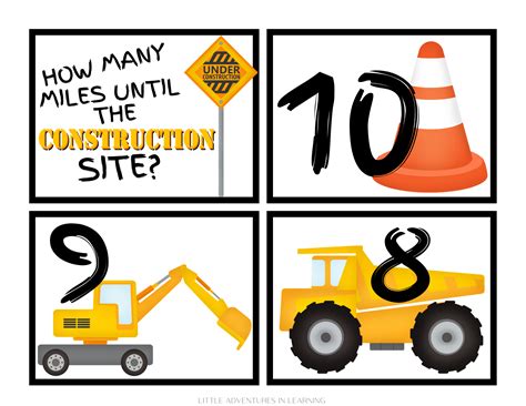 Construction Number Countdown Blog Writing Preschool Learning