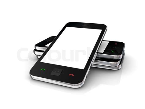 Modern Mobile Phones With Touchscreen Stock Image Colourbox
