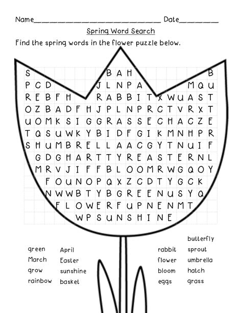 Spring Printable Word Search