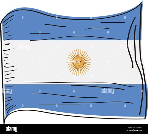 Bandera De Argentina Dibujo A Mano Ilustración Vectorial Imagen