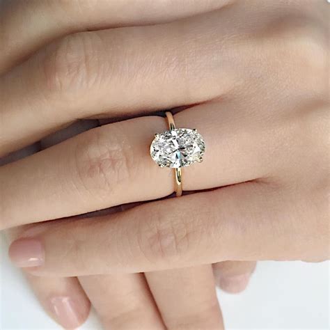 Perfect 3 Carat Oval Diamond Engagement Rings Accent