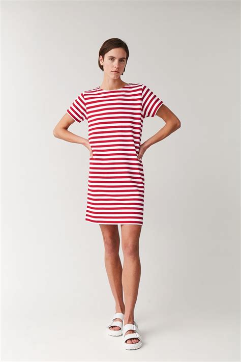 Striped Cotton T Shirt Dress Red White Dresses Cos Ww In 2020