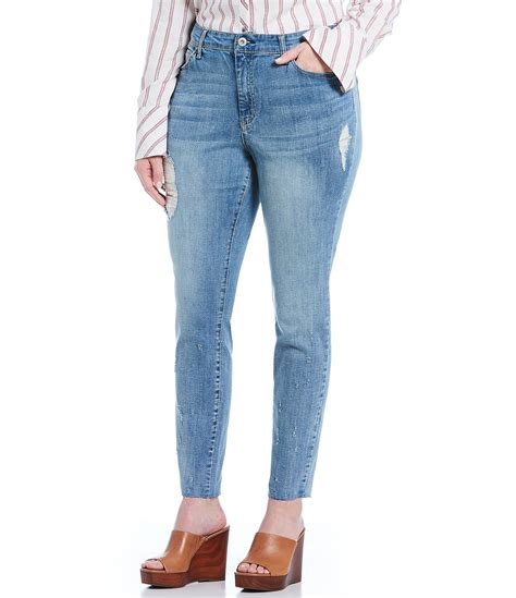 Jessica Simpson Plus Size Curvy Distressed High Rise Jeans Dillard S
