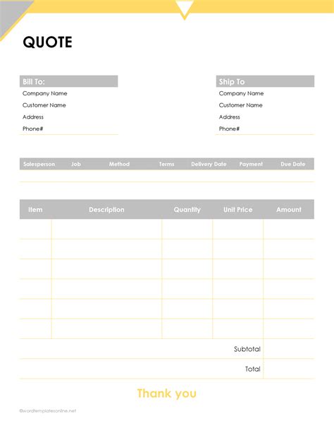 Quotation Template EDITABLE Quote Estimate Form Lupon Gov Ph