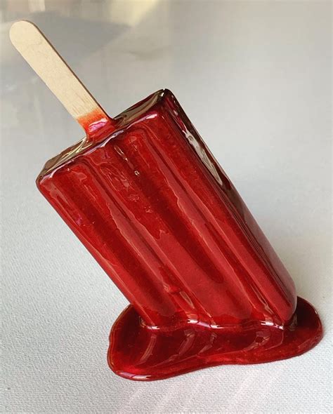 Red Melting Popsicle Resin Sculpture Etsy