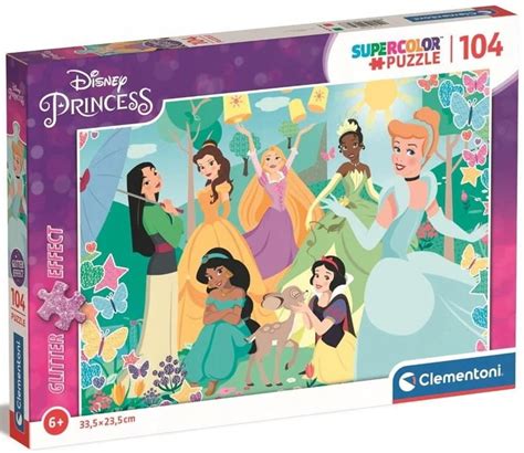 Puzzle 104 Clementoni Supercolor Glitter Disney Princess Superpuzzle