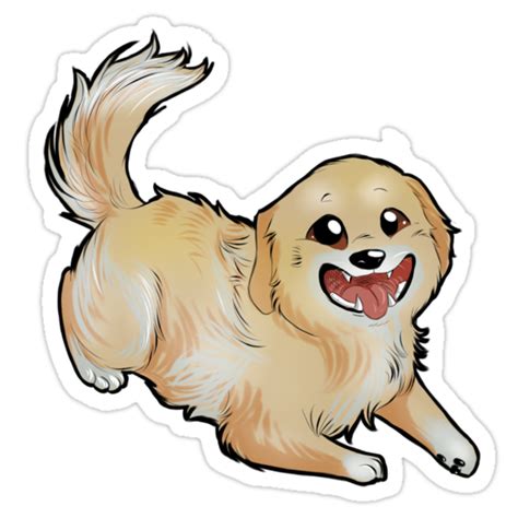 Chibi Golden Retriever Stickers By Furiarossa Redbubble