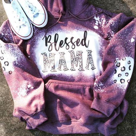 Bless Mama Distressed Hoodie Leopard Patch Hoodie Unisex Etsy