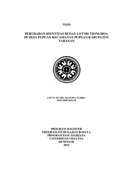 (PDF) PROGRAM MAGISTER PROGRAM STUDI KAJIAN BUDAYA PROGRAM ...