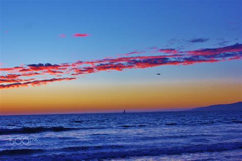 Spectacular Sunset Over The Pacific Ocean Califor Spectacular Sunset