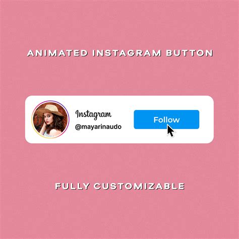 Custom Animated Instagram Follow Button Overlay For Intro Etsy